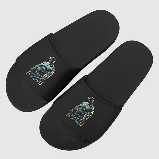 PU Leather Slippers with PVC Sole: Gym Lovers- AA02883