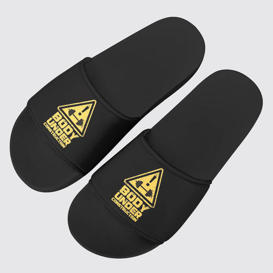 PU Leather Slippers with PVC Sole: Gym Lovers- AA02895