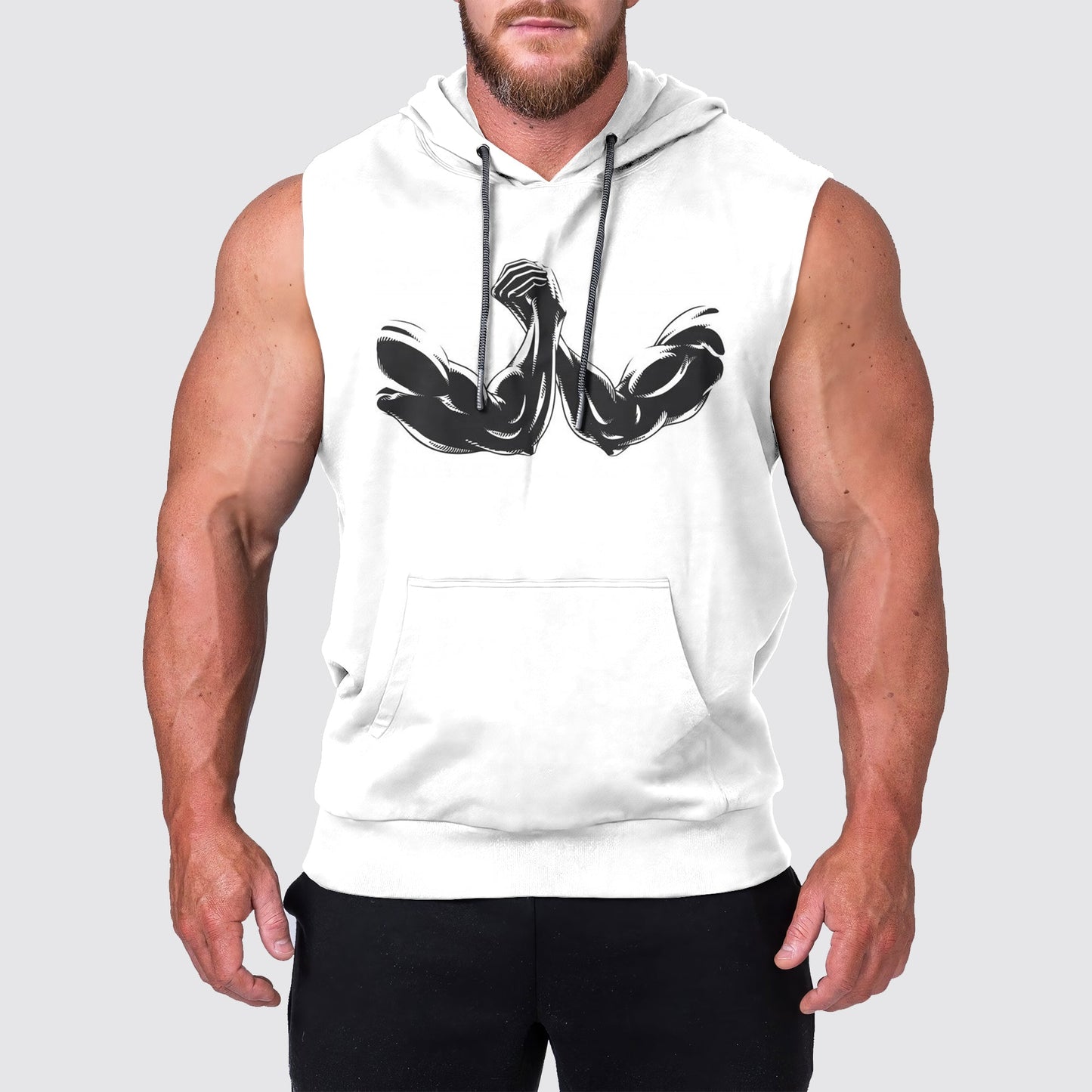 Ultimate Gym Sleeveless Hoodie for Men: Stay Cool and Comfy During Intense Workouts- AA03173