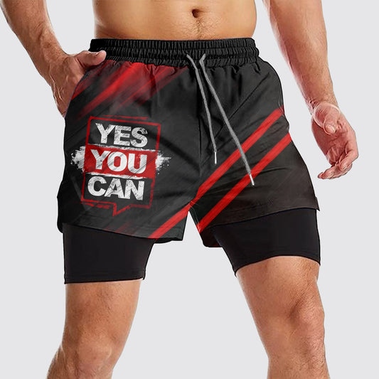 Double Layer Performance Shorts: Your Gym Training Essential!- AA03277