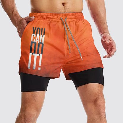 Double Layer Performance Shorts: Your Gym Training Essential!- AA03283