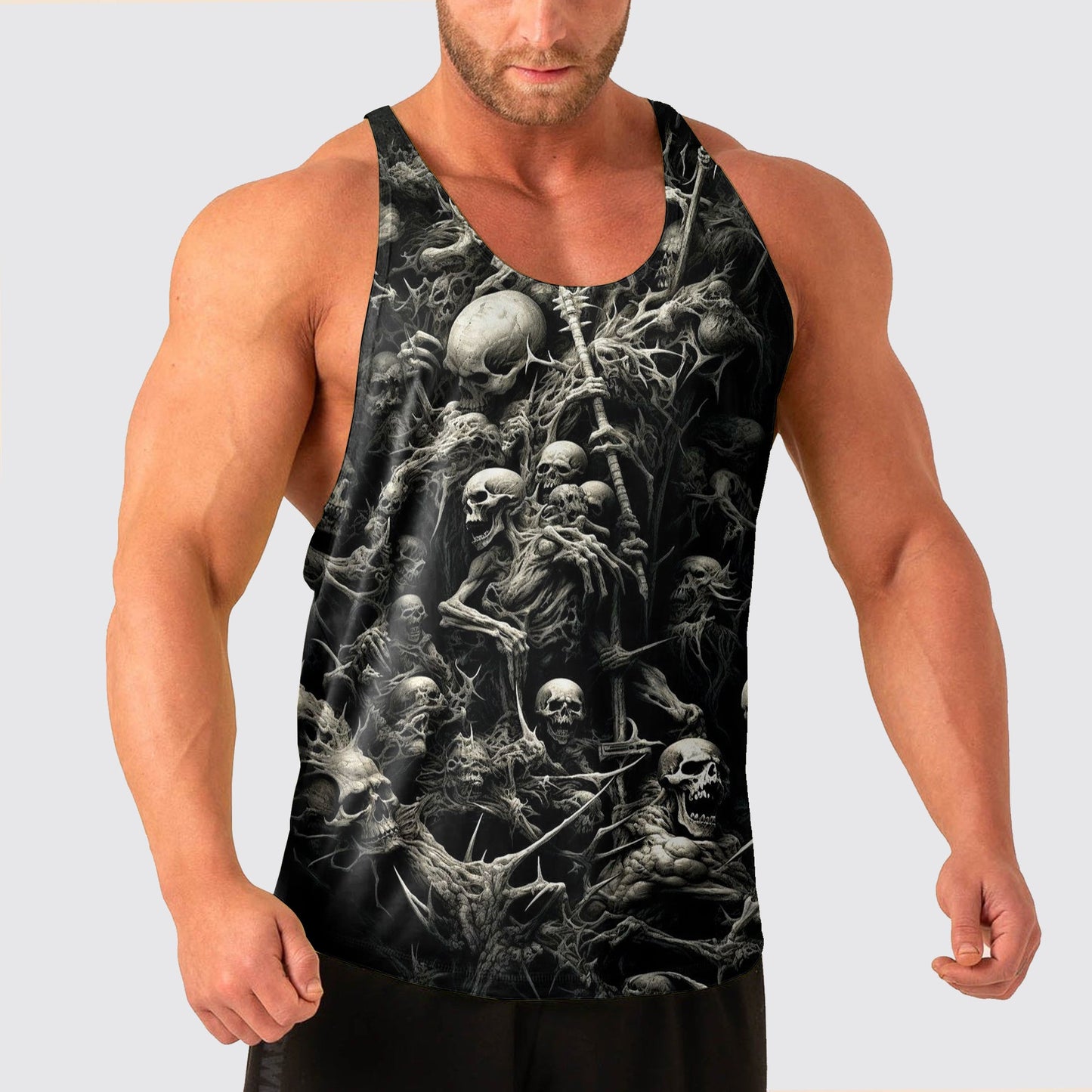 Skull Power Training Tank Top for Men- AA04798