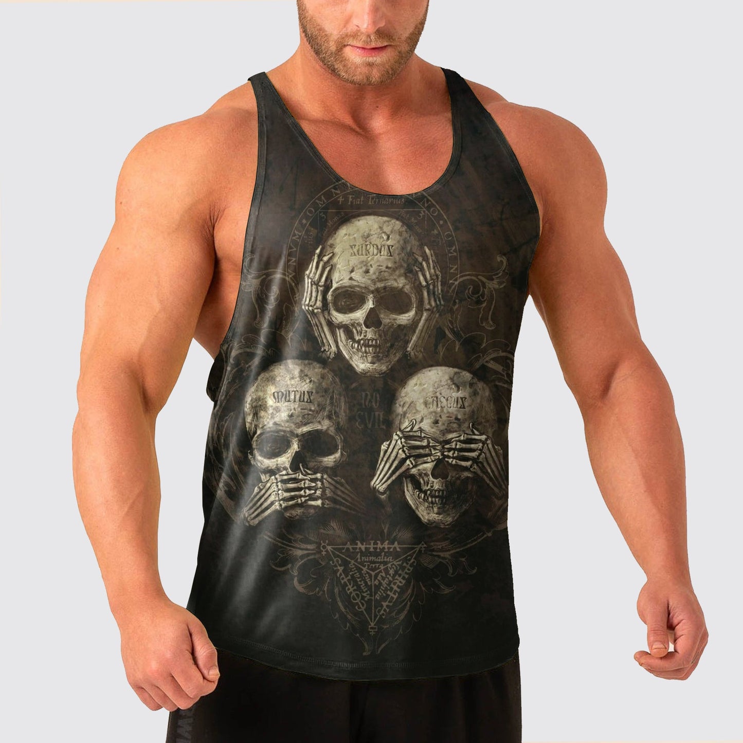 Skull Power Training Tank Top for Men- AA04816