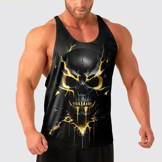 Skull Power Training Tank Top for Men- AA04831