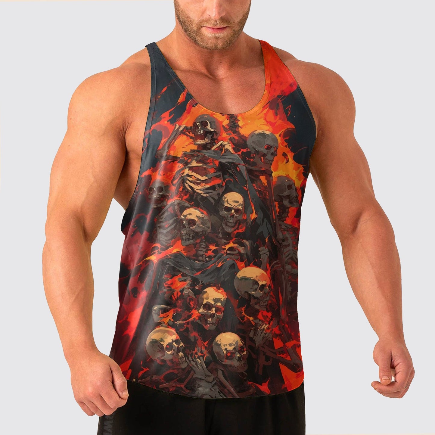 Skull Power Training Tank Top for Men- AA04838