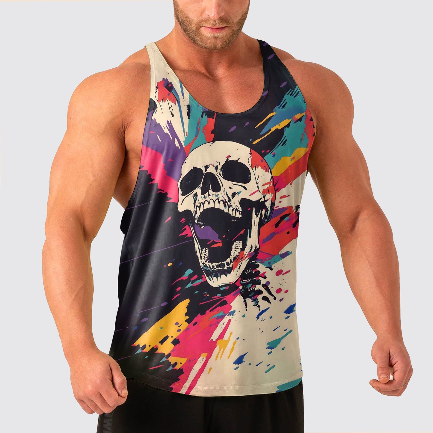 Skull Power Training Tank Top for Men- AA04957