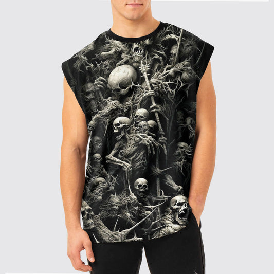 Dread Skull Cut-Off Tank- AA05054