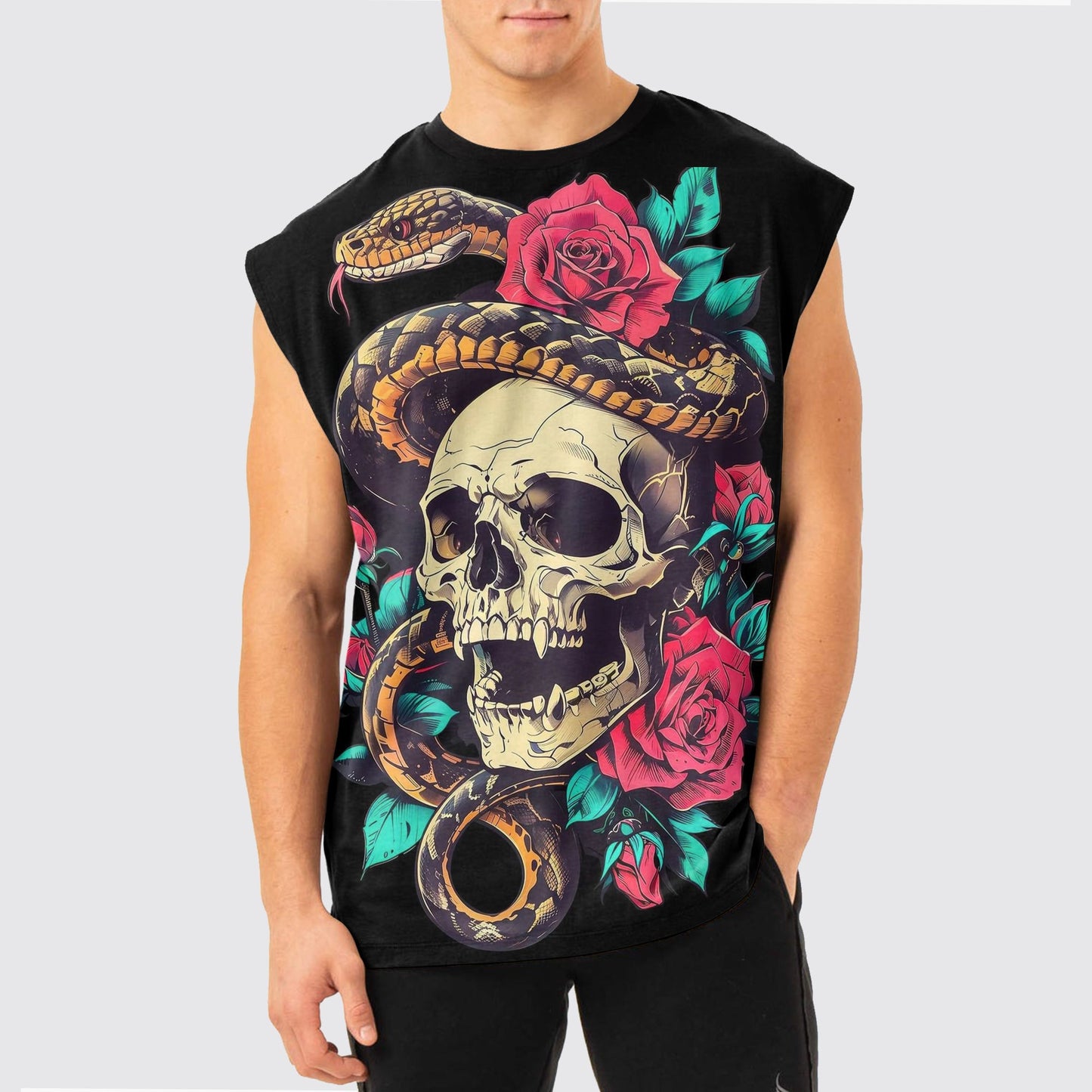 Dread Skull Cut-Off Tank- AA05055