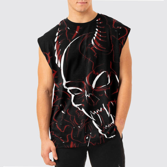 Dread Skull Cut-Off Tank- AA05064