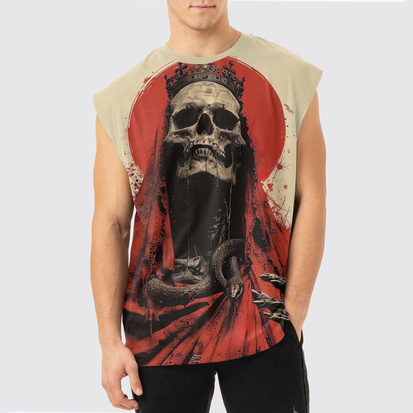 Dread Skull Cut-Off Tank- AA05071