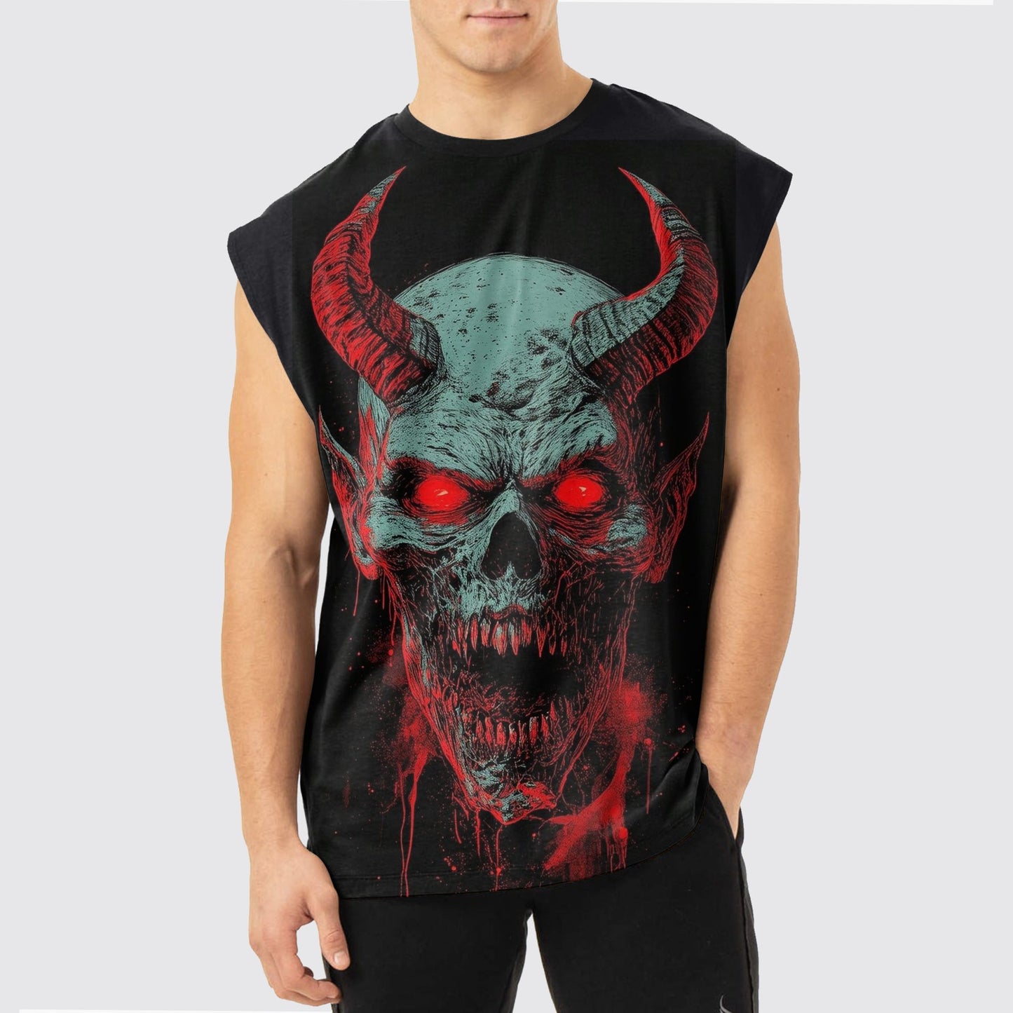 Dread Skull Cut-Off Tank- AA05085