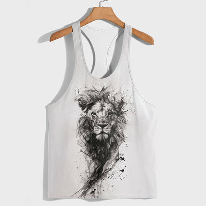 Lion 3D Racerback Tank Top- AA05231