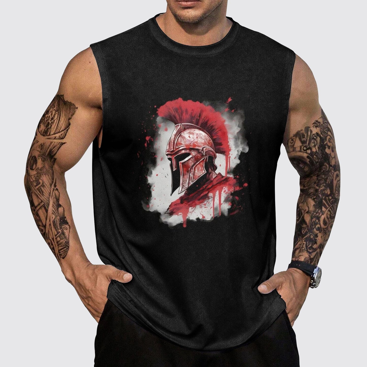 Warrior Spirit 3D Round Neck Tank Top- AA05424