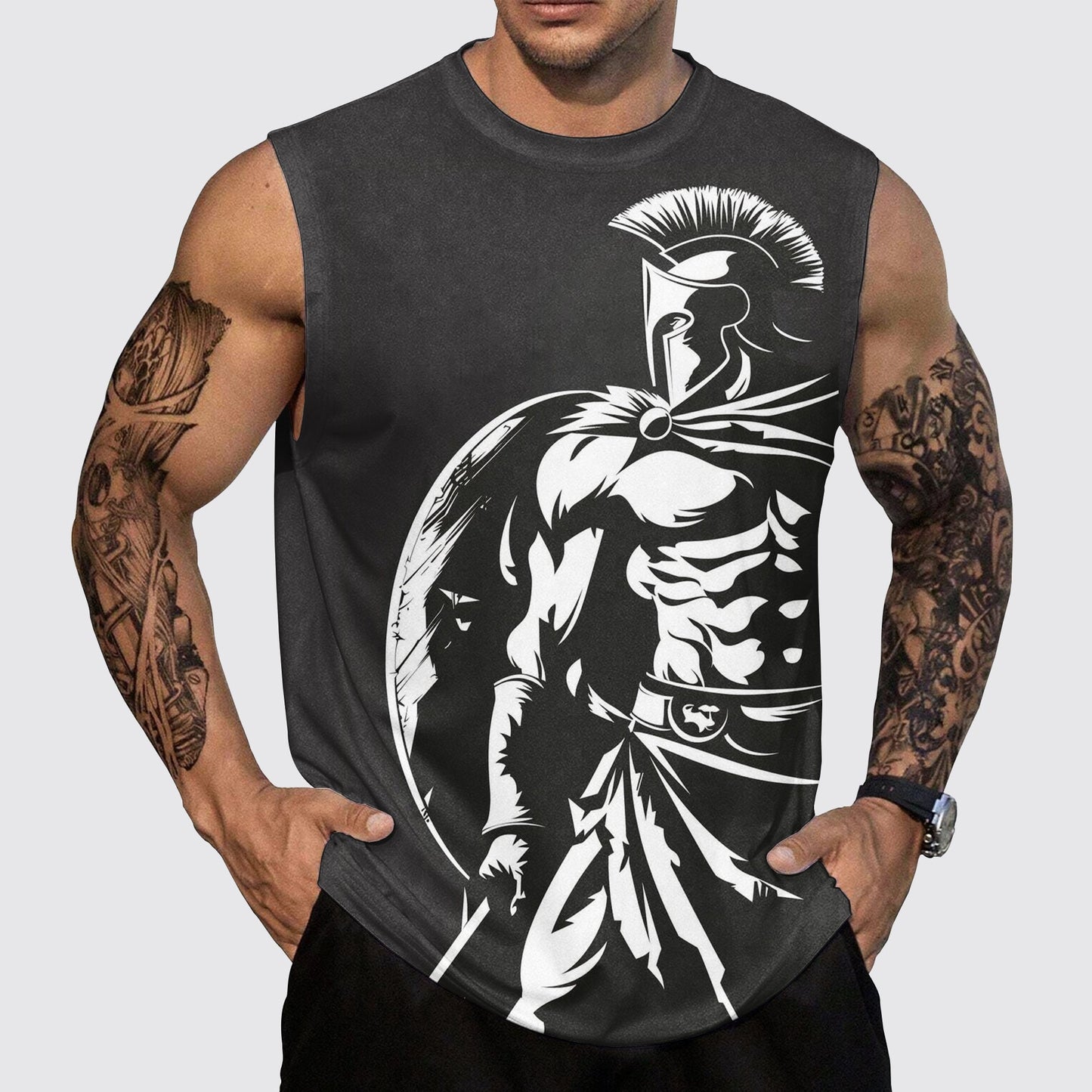 Warrior Spirit 3D Round Neck Tank Top- AA05443