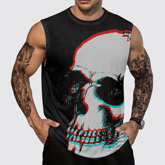 Skull 3D Round Neck Tank Top- AA05487