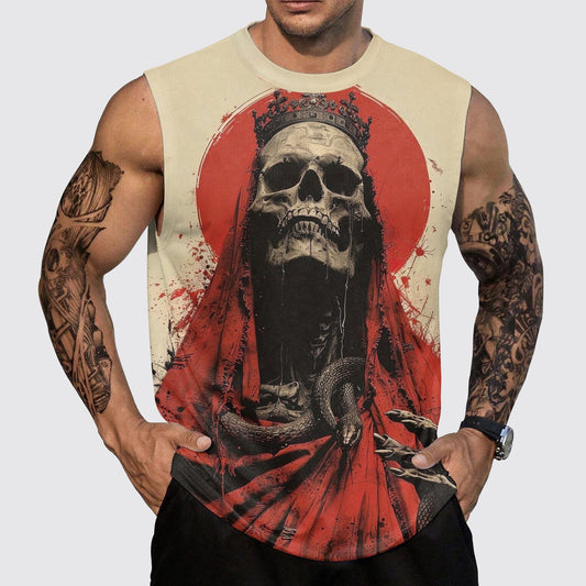 Skull 3D Round Neck Tank Top- AA05491