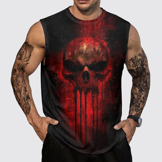 Skull 3D Round Neck Tank Top- AA05508