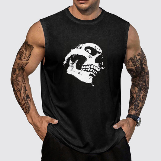 Skull 3D Round Neck Tank Top- AA05515