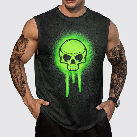 Skull 3D Round Neck Tank Top- AA05516