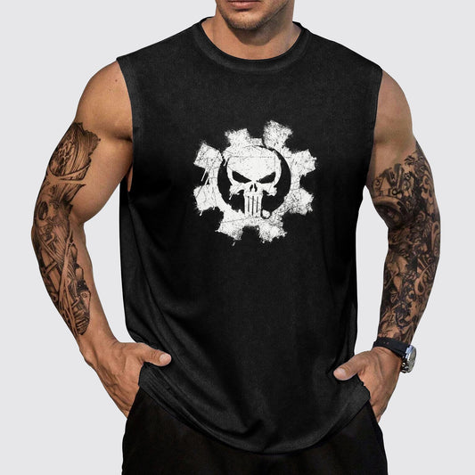 Skull 3D Round Neck Tank Top- AA05519