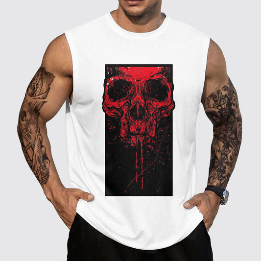 Skull 3D Round Neck Tank Top- AA05524