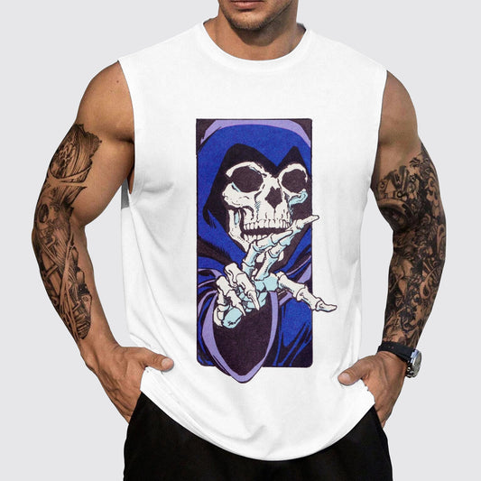 Skull 3D Round Neck Tank Top- AA05526