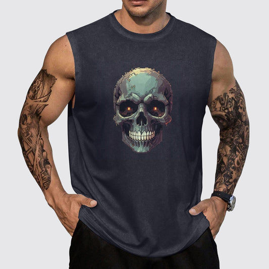 Skull 3D Round Neck Tank Top- AA05540