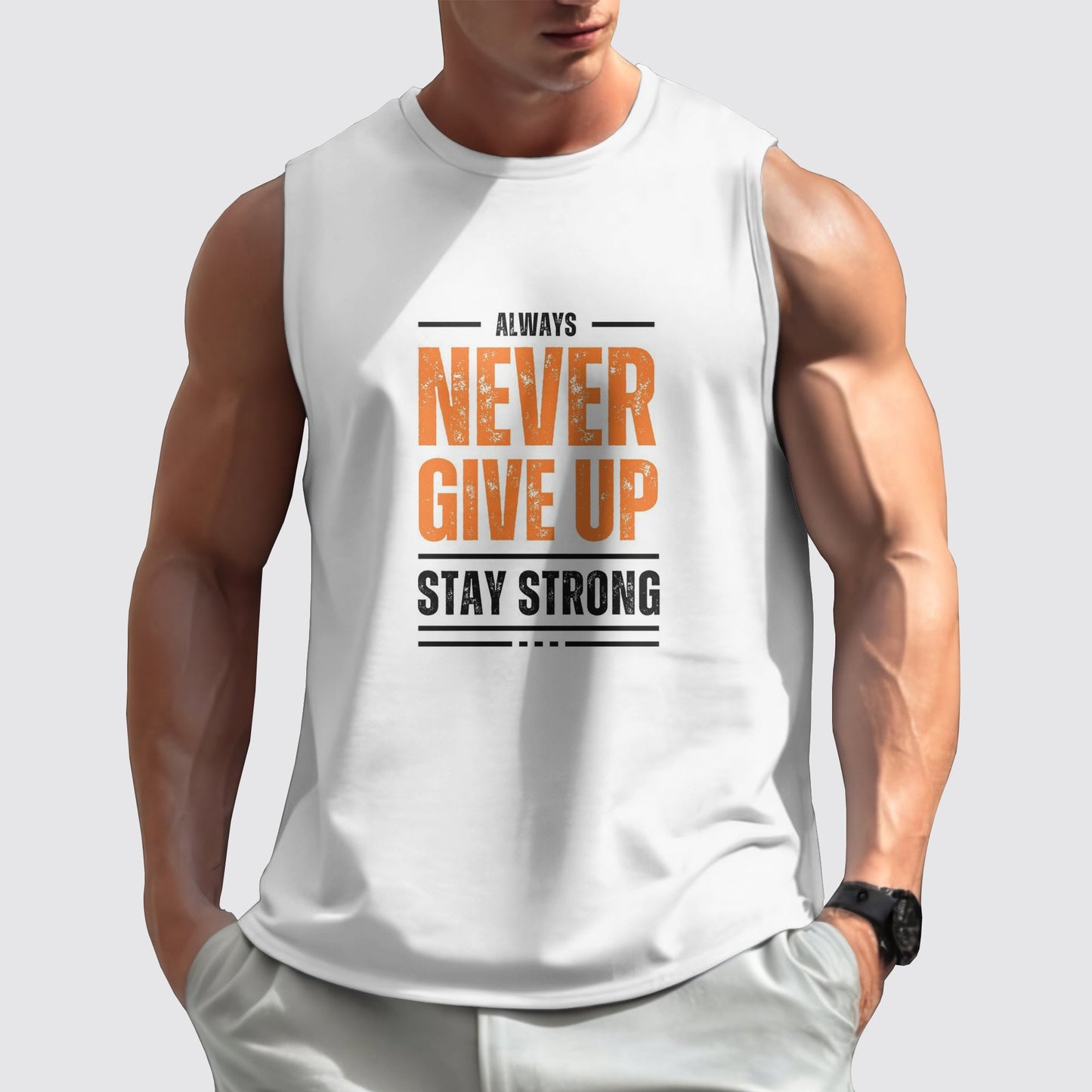 Gym-Ready Round Neck Tank Top- AA05739