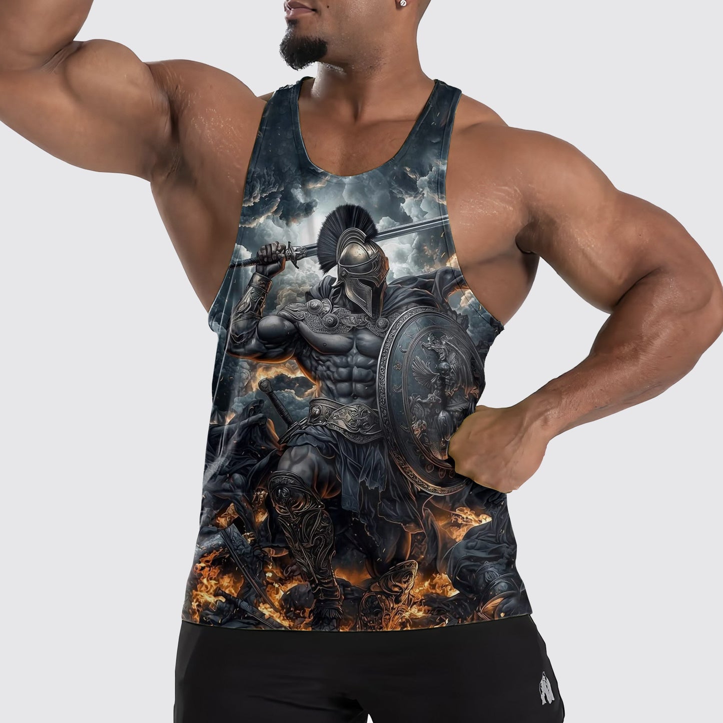 Warrior Spirit 3D Tank Top – Fierce Battle Artwork for Gym Warriors- AA06455