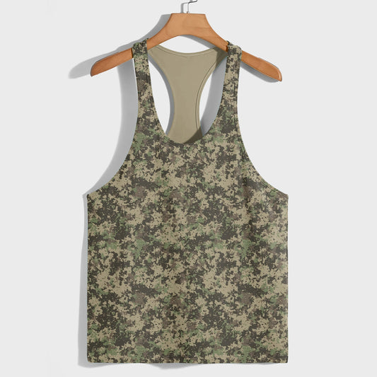 Camo Racerback Tank Top – Tactical Strength for Bodybuilders- AA07086