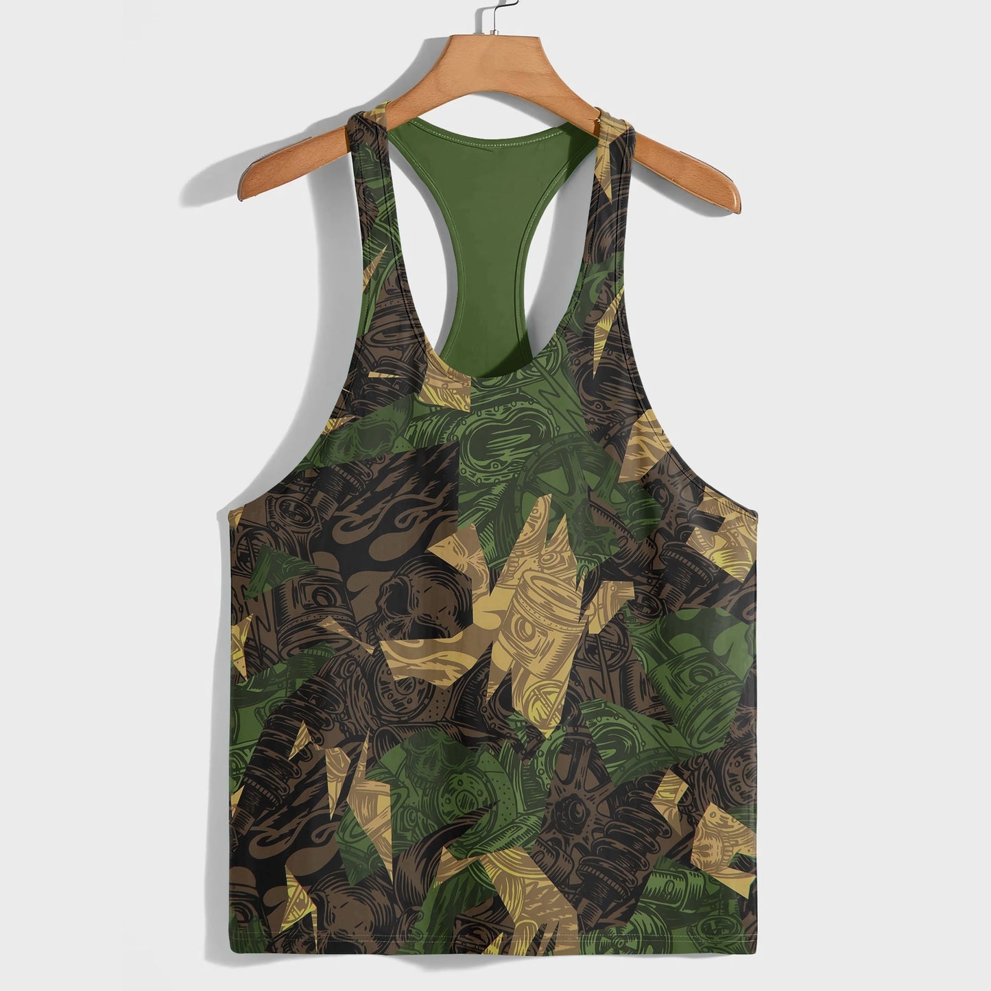 Camo Racerback Tank Top – Tactical Strength for Bodybuilders- AA07091