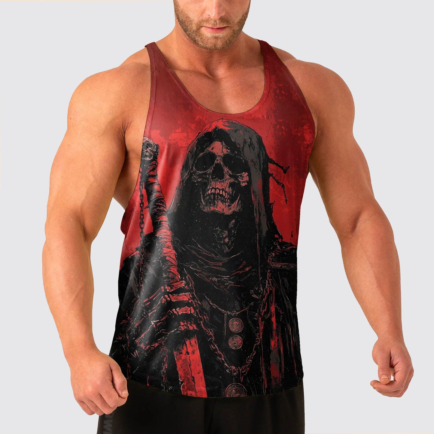 Skull Power Training Tank Top for Men- AA07898