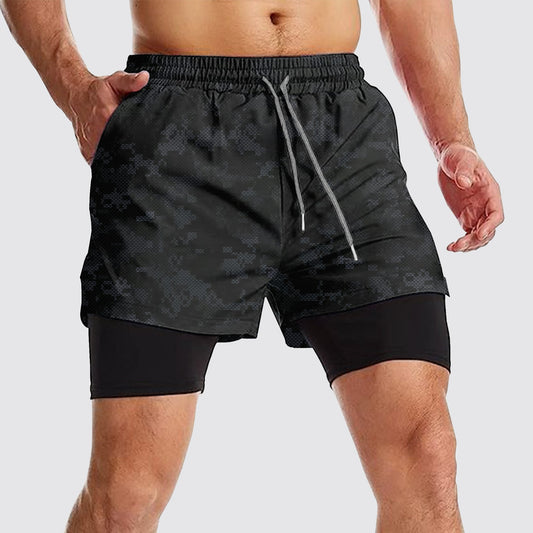 Camo Double Layer Performance Shorts- AA08095