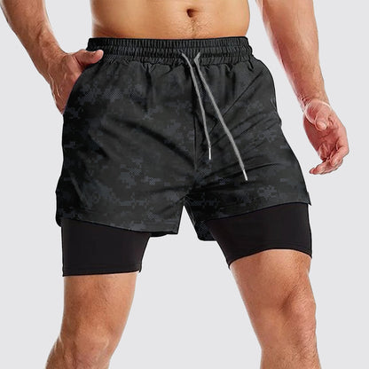 Camo Double Layer Performance Shorts- AA08100