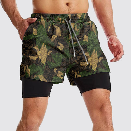 Camo Double Layer Performance Shorts- AA08106