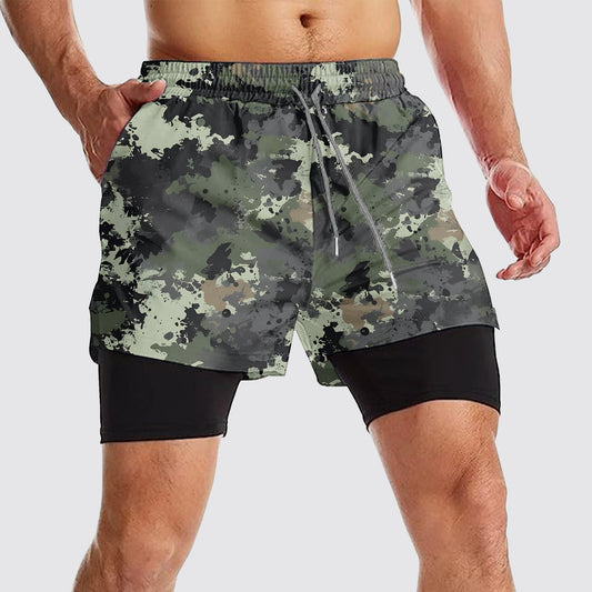 Camo Double Layer Performance Shorts- AA08108