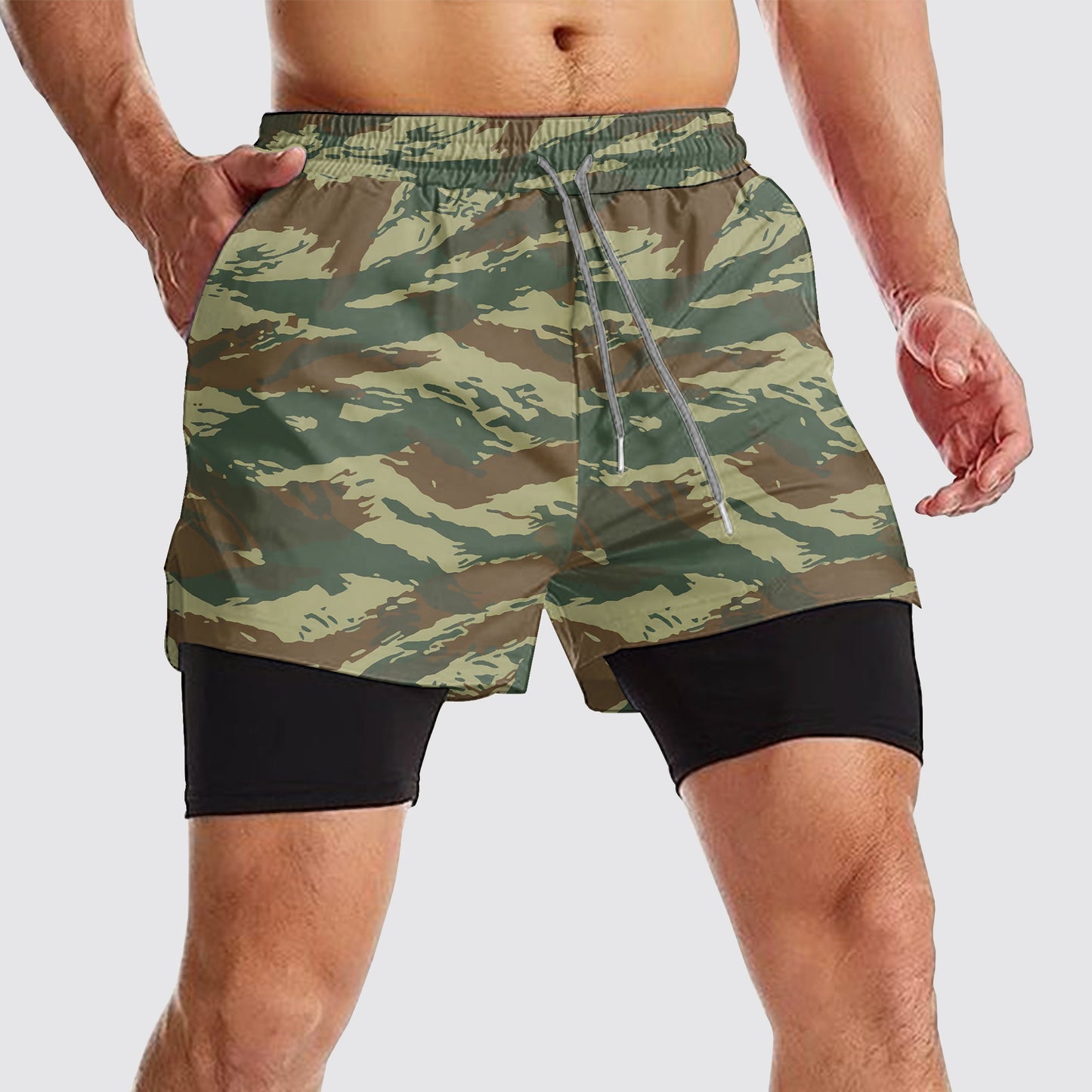 Camo Double Layer Performance Shorts- AA08111