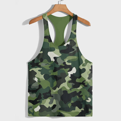 Camo Racerback Tank Top – Tactical Strength for Bodybuilders- AA08115