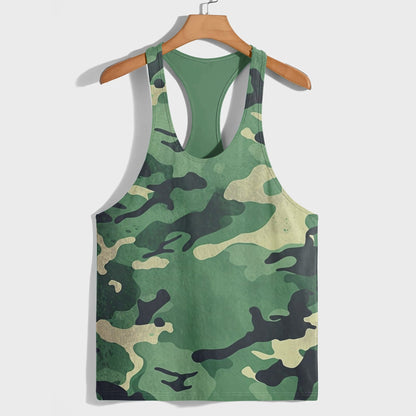 Camo Racerback Tank Top – Tactical Strength for Bodybuilders- AA08125