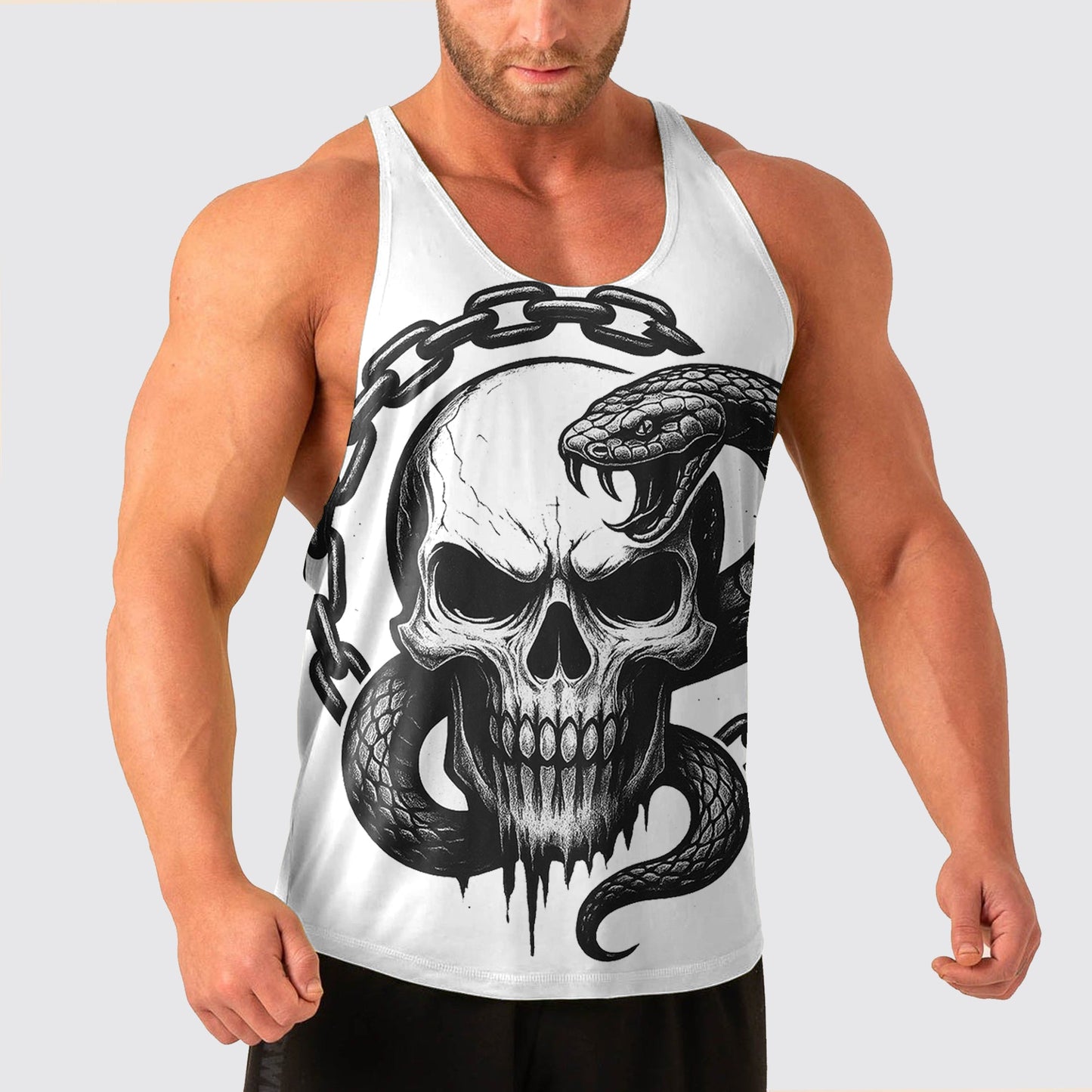 Skull Power Training Tank Top for Men- AA08140