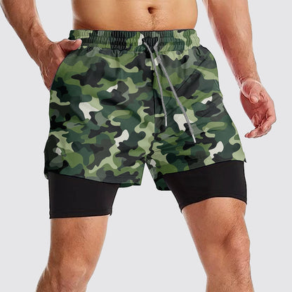 Camo Double Layer Performance Shorts- AA08141
