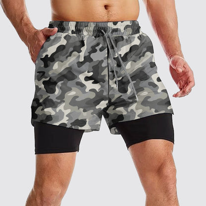 Camo Double Layer Performance Shorts- AA08142