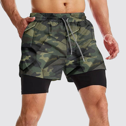 Camo Double Layer Performance Shorts- AA08143
