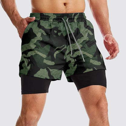 Camo Double Layer Performance Shorts- AA08153