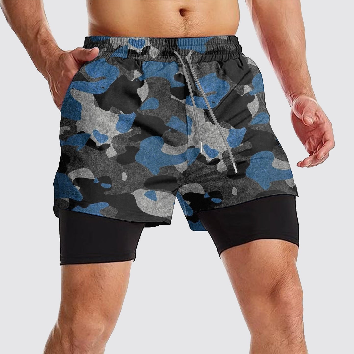 Camo Double Layer Performance Shorts- AA08155