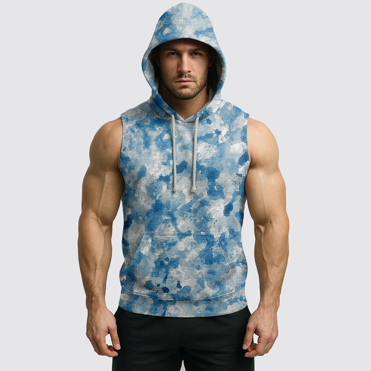 Men's Camo Sleeveless Hoodie- AA08260