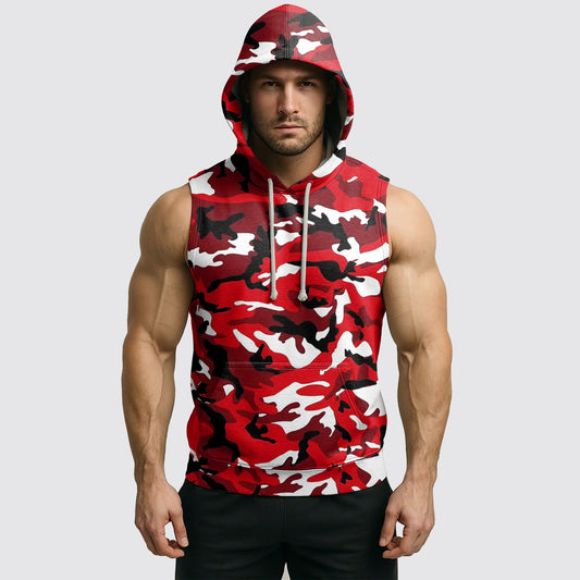 Men's Camo Sleeveless Hoodie- AA08272