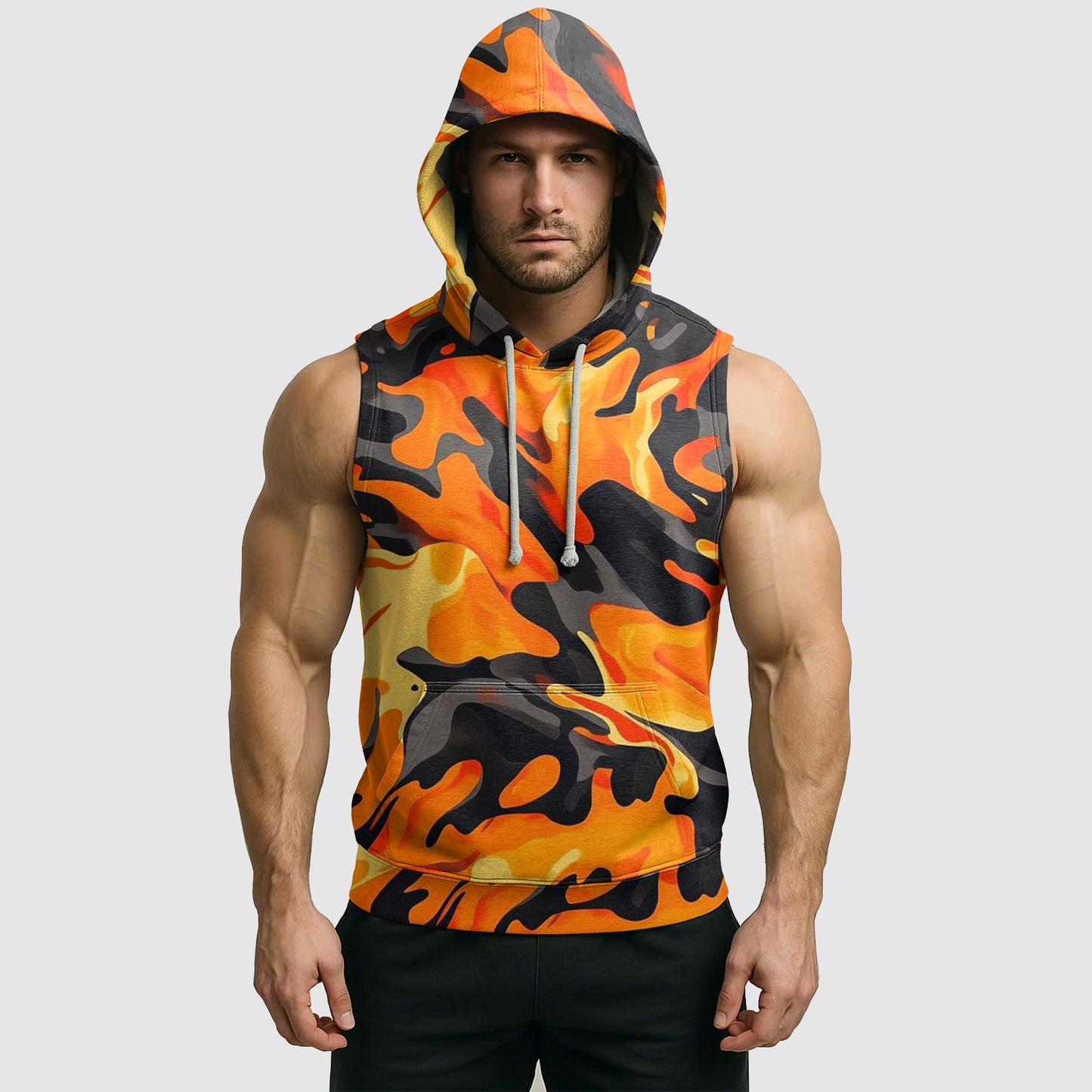 Men's Camo Sleeveless Hoodie- AA08273