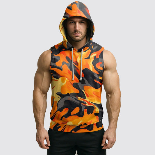Men's Camo Sleeveless Hoodie- AA08273