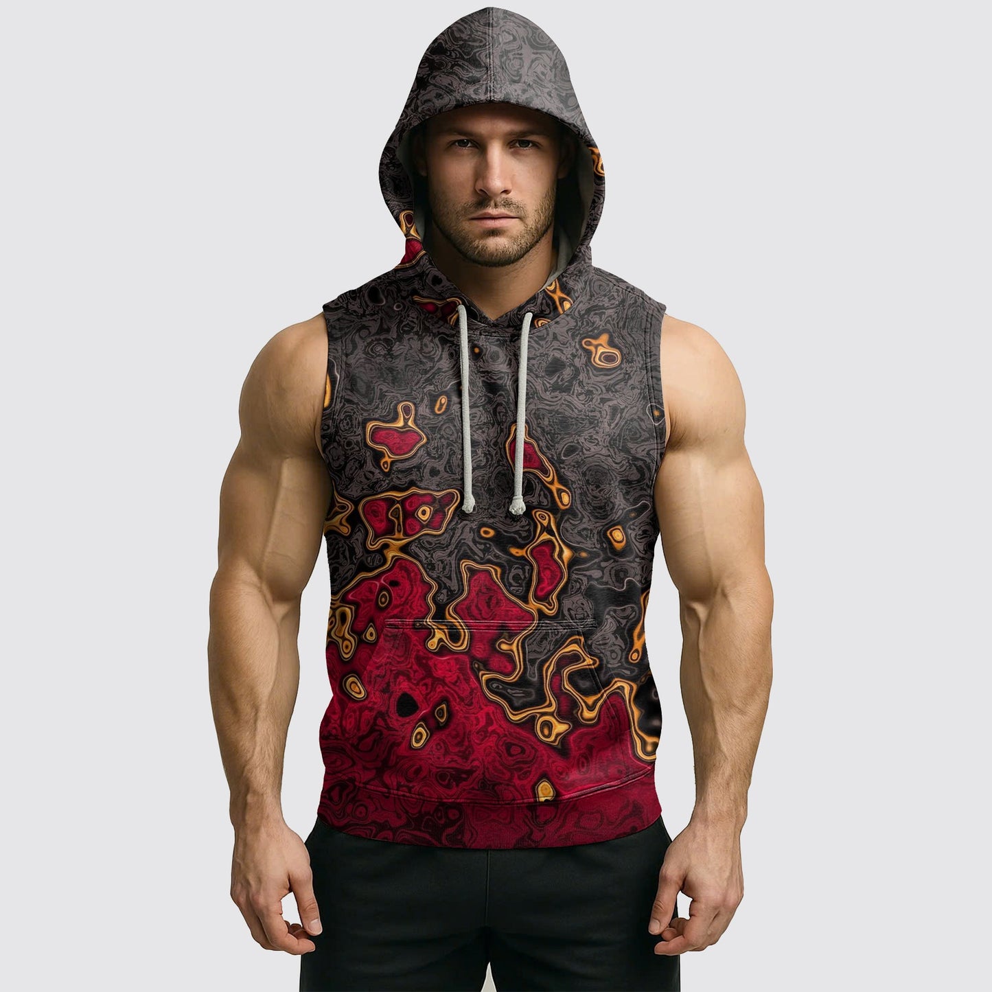Men's Camo Sleeveless Hoodie- AA08276